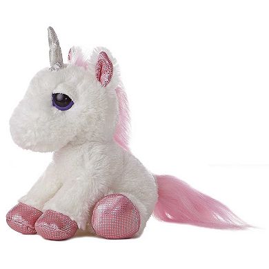 Aurora Medium White Dreamy Eyes 10" Heavenly White Unicorn Enchanting Stuffed Animal