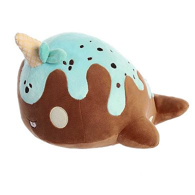 Aurora Large Brown Tasty Peach 12.5" Mint Chocolate Nomwhal Enchanting Stuffed Animal