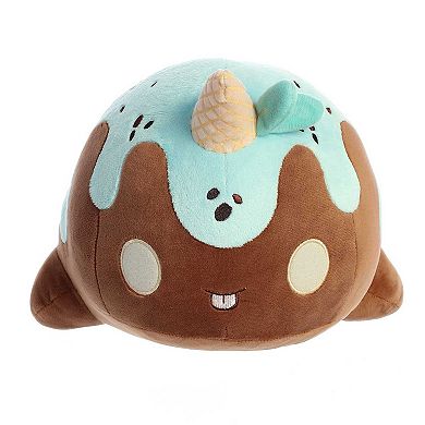 Aurora Large Brown Tasty Peach 12.5" Mint Chocolate Nomwhal Enchanting Stuffed Animal