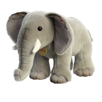 Aurora Medium Gray Miyoni 12" African Elephant Adorable Stuffed Animal