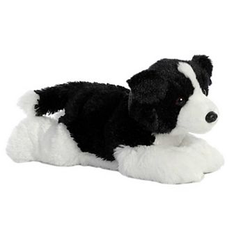 Aurora Medium Black Flopsie 12" Border Collie Adorable Stuffed Animal