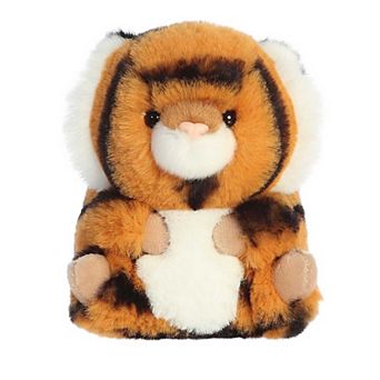 Aurora Mini Orange Rolly Pet 5" Terrific Tiger Round Stuffed Animal