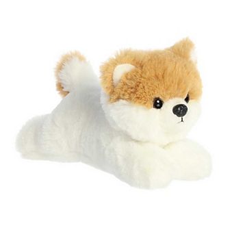 Aurora Small White Mini Flopsie 8" Pom The Pup Adorable Stuffed Animal
