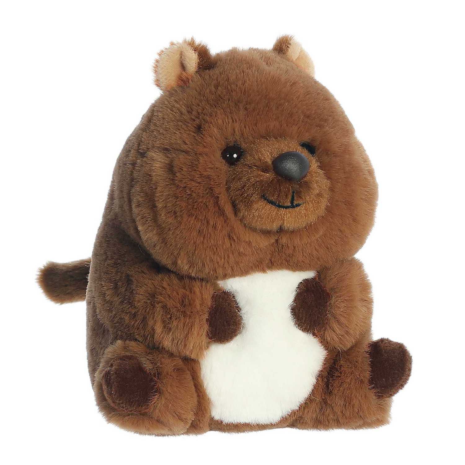 Aurora Mini Brown Rolly Pet 5" Quinn Quokka Round Stuffed Animal