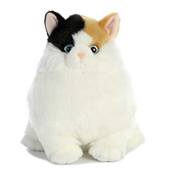 Aurora Medium White Fat Cats 9.5" Munchy Calico Charming Stuffed Animal