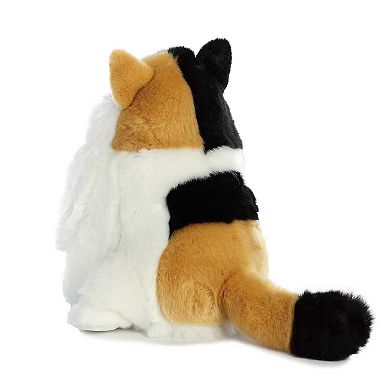 Aurora Medium White Fat Cats 9.5" Munchy Calico Charming Stuffed Animal