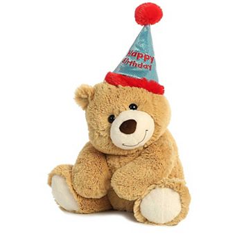 Aurora Medium Brown Bear 12" Happy Birthday Bear Snuggly Stuffed Animal
