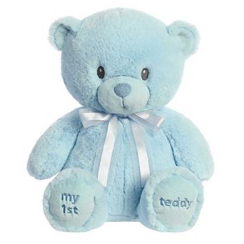 Ebba Large My First Teddy 18" Blue Adorable Baby Stuffed Animal