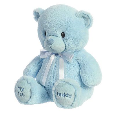 Ebba Large My First Teddy 18" Blue Adorable Baby Stuffed Animal