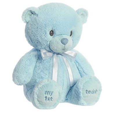 Ebba Large My First Teddy 18" Blue Adorable Baby Stuffed Animal