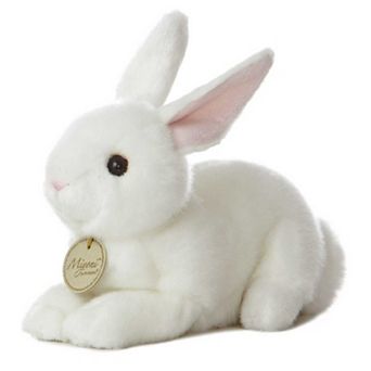 Aurora Small White Miyoni 8" American White Rabbit Adorable Stuffed Animal