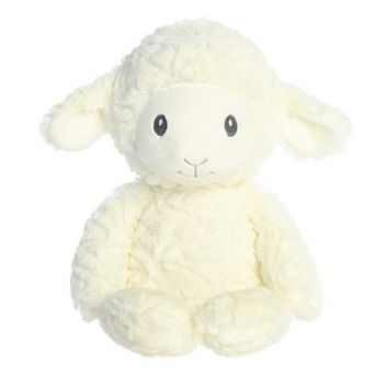 Ebba Large White Huggy Collection 13" Leah Lamb Adorable Baby Stuffed Animal