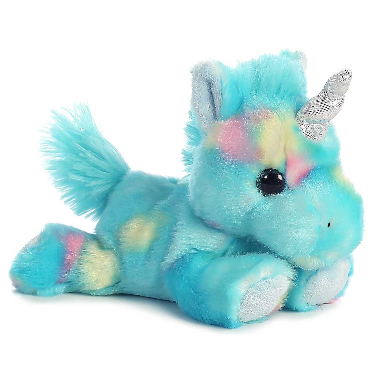 Детская мягкая игрушка Aurora Small Blue Bright Fancies - 7" Blueberryripple Unicorn - Vibrant Stuffed Animal, цвет: Анималистичный — фото 1