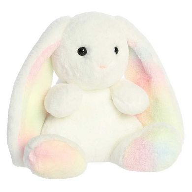 Aurora Large White Spring 14" Rainbow Bunny Vibrant Stuffed Animal