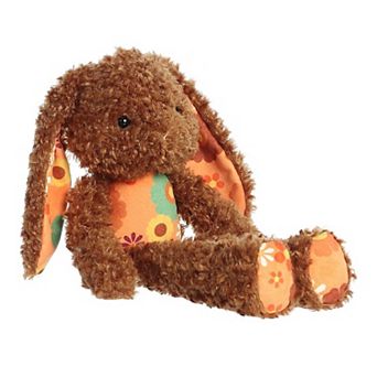 Aurora Large Brown Spring 14" Retro Bunny Vibrant Stuffed Animal