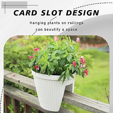 Aoodor Balcony Pattern Railing Planter Box with Drainage Holes