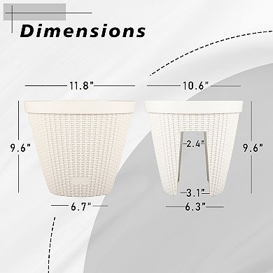 Aoodor Balcony Pattern Railing Planter Box with Drainage Holes