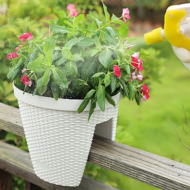 Aoodor Balcony Pattern Railing Planter Box with Drainage Holes