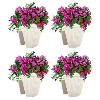 Aoodor Balcony Pattern Railing Planter Box with Drainage Holes