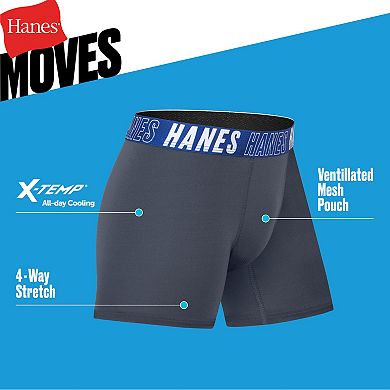 Boys Hanes® 5 Pack Moves Ultimate X Temp Boxer Briefs Underwear