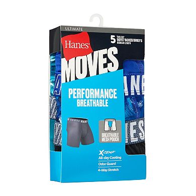 Boys Hanes® 5 Pack Moves Ultimate X Temp Boxer Briefs Underwear
