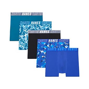 Boys Hanes® 5 Pack Moves Ultimate X Temp Boxer Briefs Underwear