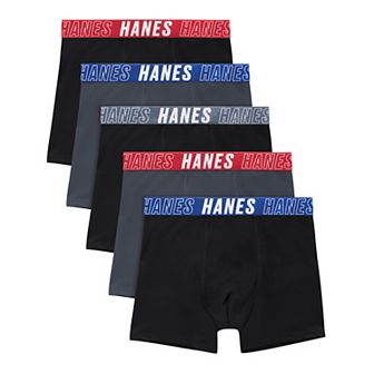 Boys Hanes® 5 Pack Moves Ultimate X Temp Boxer Briefs Underwear
