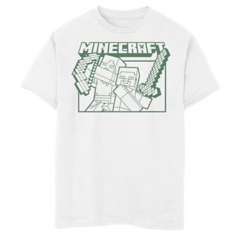 Boys Minecraft Alex And Steve Blocks Graphic Tee