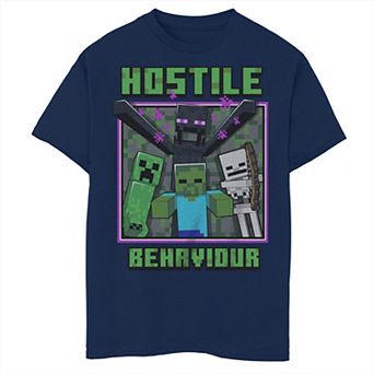 Boys Minecraft Hostile Behavior Graphic Tee