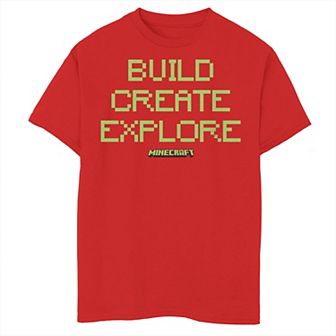 Boys Minecraft Build Create Explore Graphic Tee