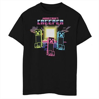Boys Minecraft Fluorescent Creepers Graphic Tee