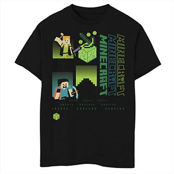 Boys Minecraft Alex And Steve Poster Graphic Tee