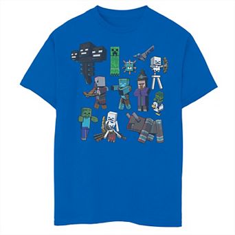 Boys Minecraft Hostile Mob Collage Graphic Tee