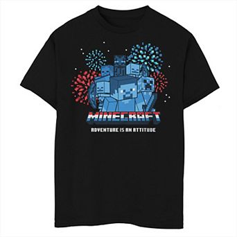 Boys 6-20 Minecraft Fireworks Group Graphic Tee