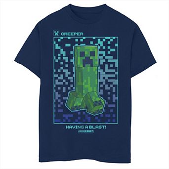 Boys Minecraft Creeper Having A Blast Graphic Tee