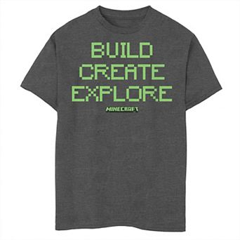 Boys 6-20 Minecraft Build Create Explore Graphic Tee