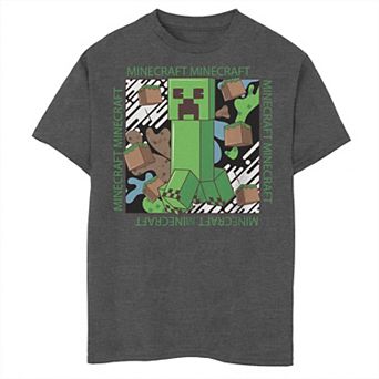 Boys Minecraft Creeper Running Scared Graphic Tee