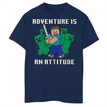Boys Minecraft Steve Adventure Is An Attitude Graphic Tee