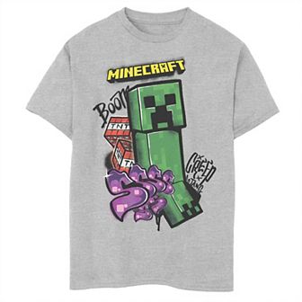 Boys Minecraft Creeper Graffiti Graphic Tee