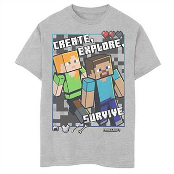 Boys Minecraft Steve And Alex Graphic Tee
