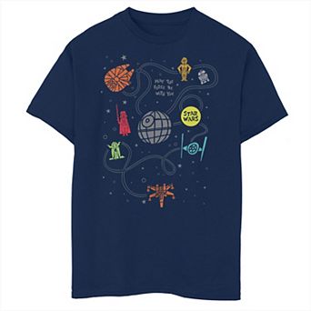 Boys Star Wars Space Doodles Husky Graphic Tee