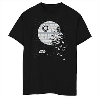 Boys Star Wars Death Star Tie Fighter Poster Husky Graphic Tee