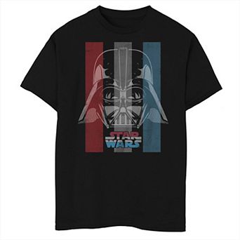 Boys Star Wars Color Stripes Darth Vader Husky Graphic Tee