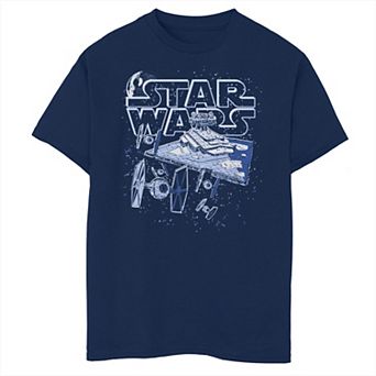 Boys Star Wars Dark Side Spaceships Husky Graphic Tee