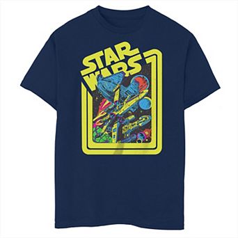 Boys Star Wars Pop Colors Spaceships Husky Graphic Tee