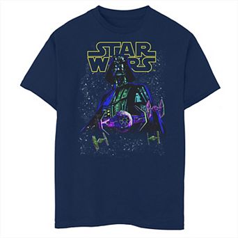 Boys Star Wars Neon Darth Vader Husky Graphic Tee