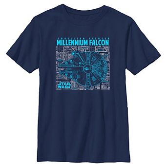 Boys Star Wars Corellian Fighter Millennium Falcon Husky Graphic Tee