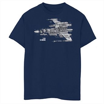 Boys 8-20 Star Wars X-Wing Fighter Schematic Husky Graphic Tee