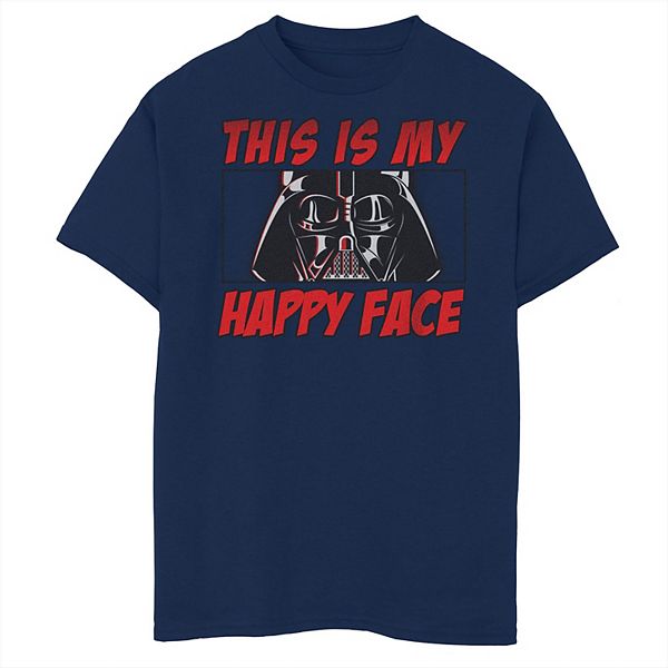 Boys 8 20 Star Wars Darth Vader This Is My Happy Face Husky Graphic Tee 5752