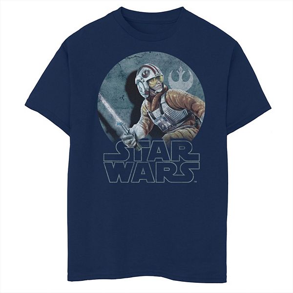 Boys 8 20 Star Wars Luke Skywalker Retro Husky Graphic Tee 2374